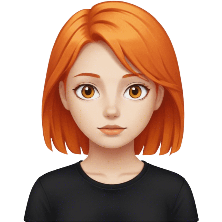 Girl with orange hair and a black shirt emoji