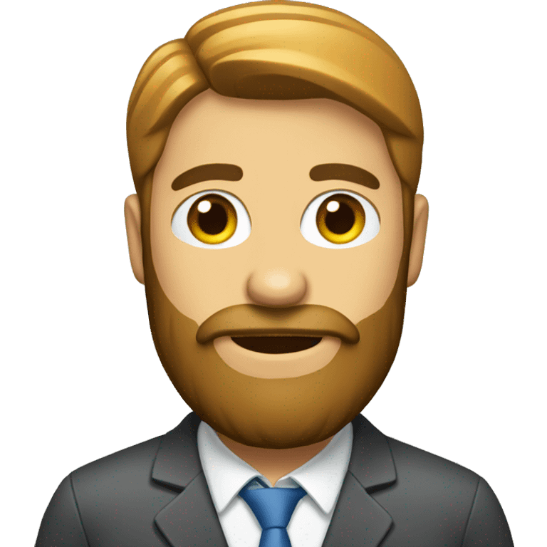 Man with a beard in a work suit emoji