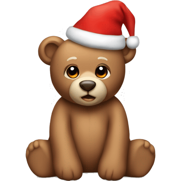 teddy bear wearing a christmas hat emoji