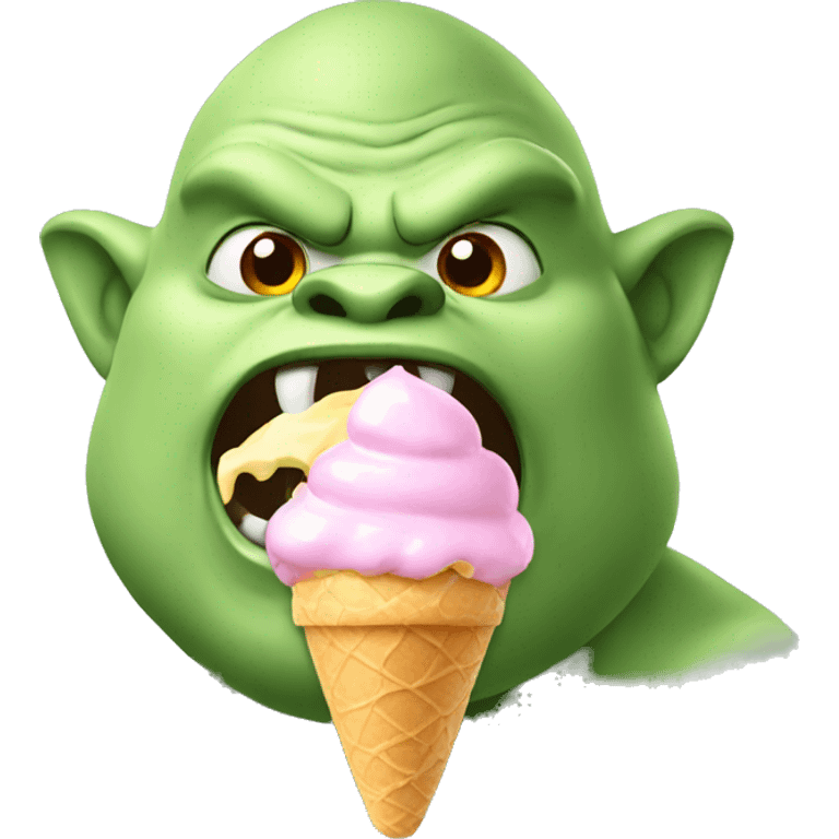 Ogre licking ice cream  emoji