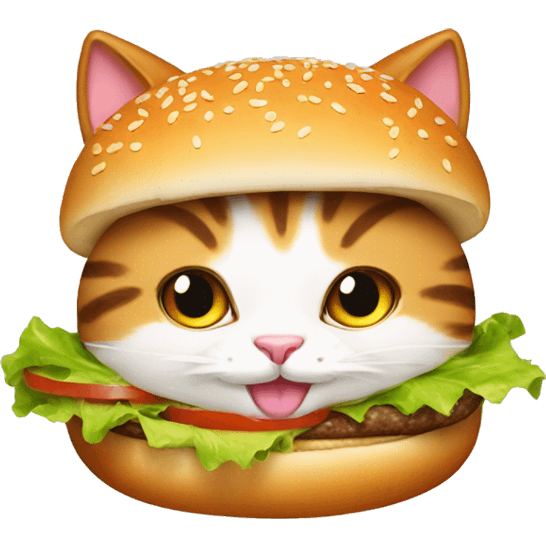 Hamburger cat emoji