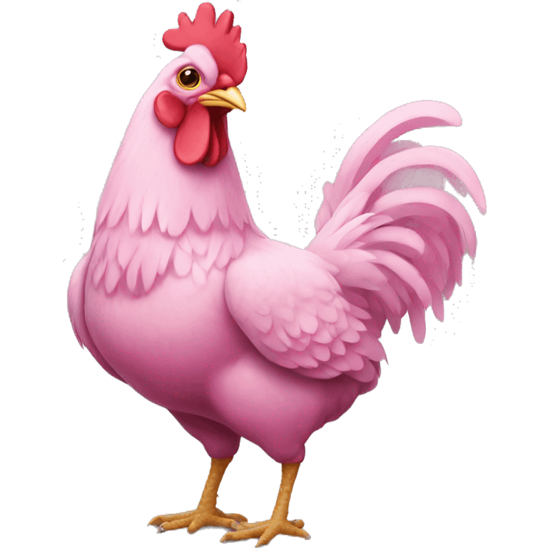 Pink chicken full body emoji