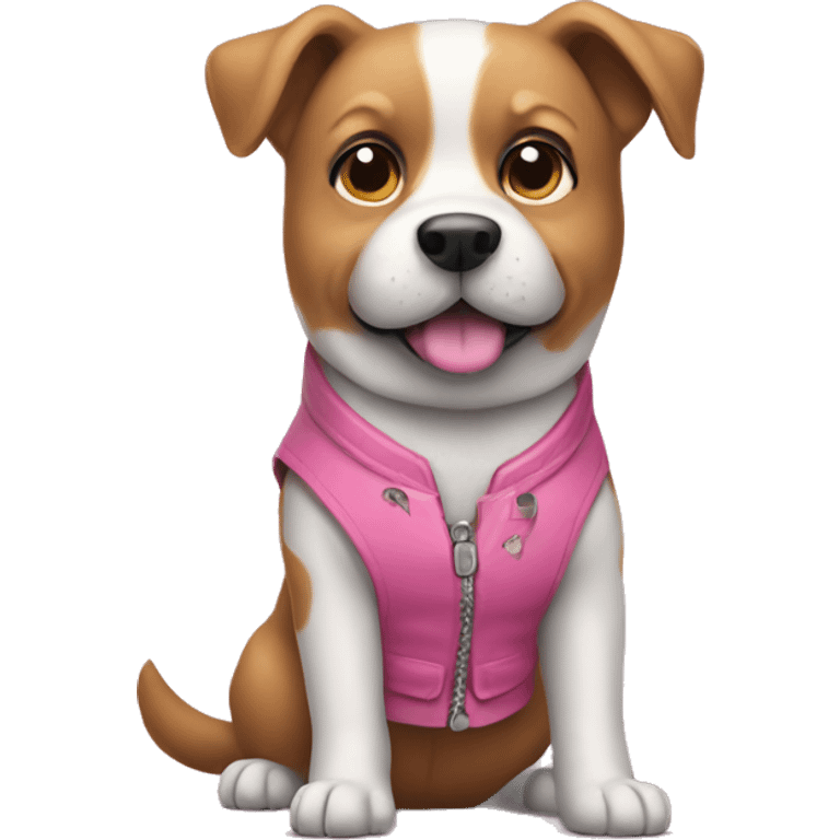 dog with a pink vest emoji