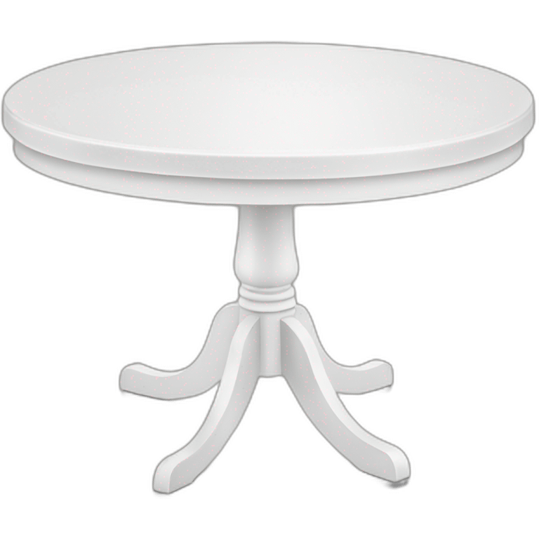 a white circle table emoji