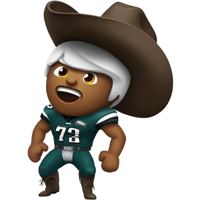 Philadelphia Eagle crushing a cowboy emoji