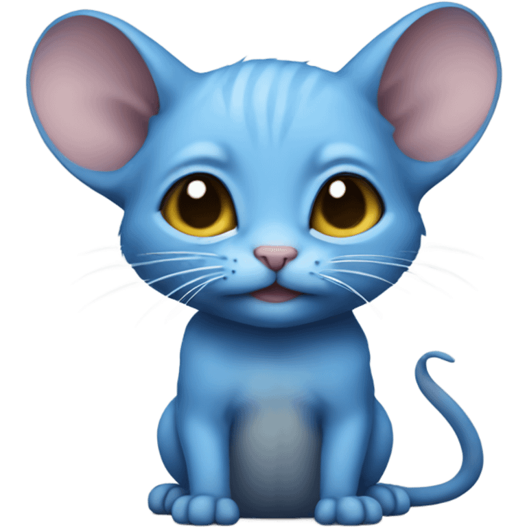 rat cat hybrid with blue hair emoji