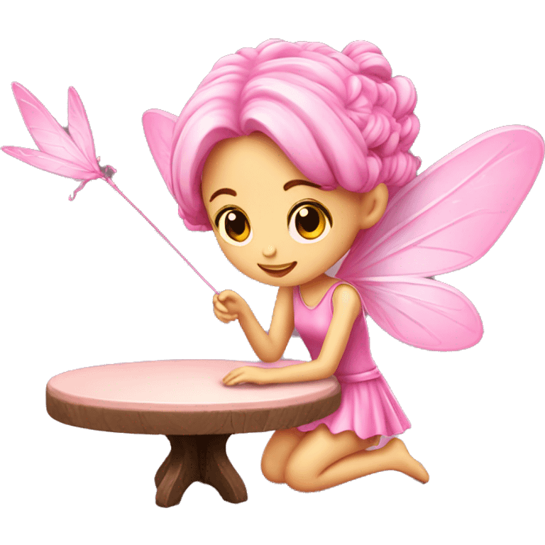 Table pink fairy decoration emoji