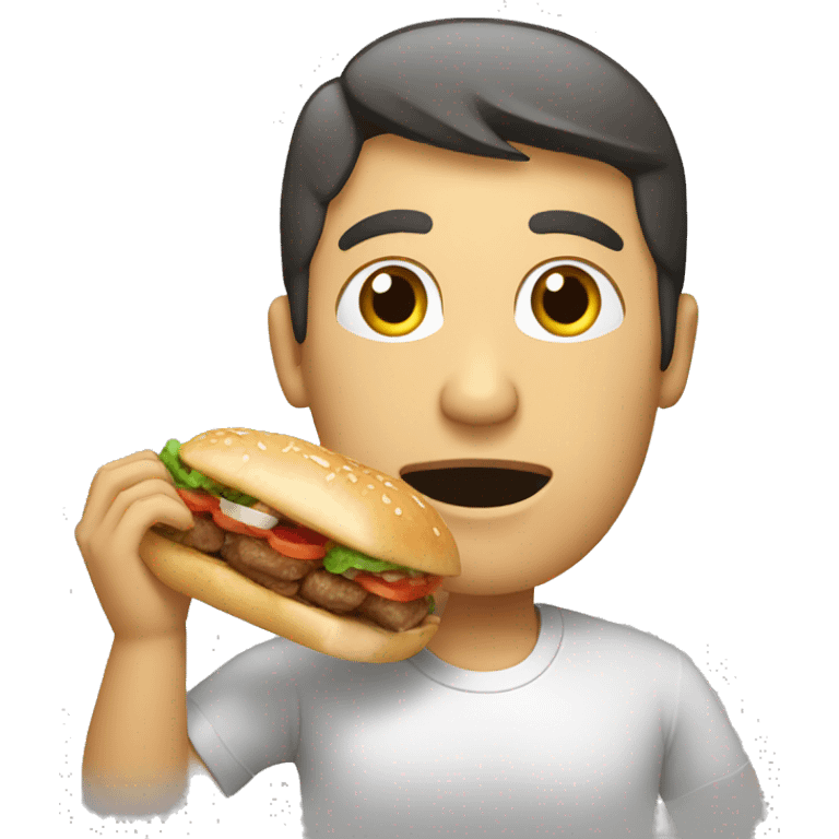 a person asking if you want to eat a kebab for lunch emoji