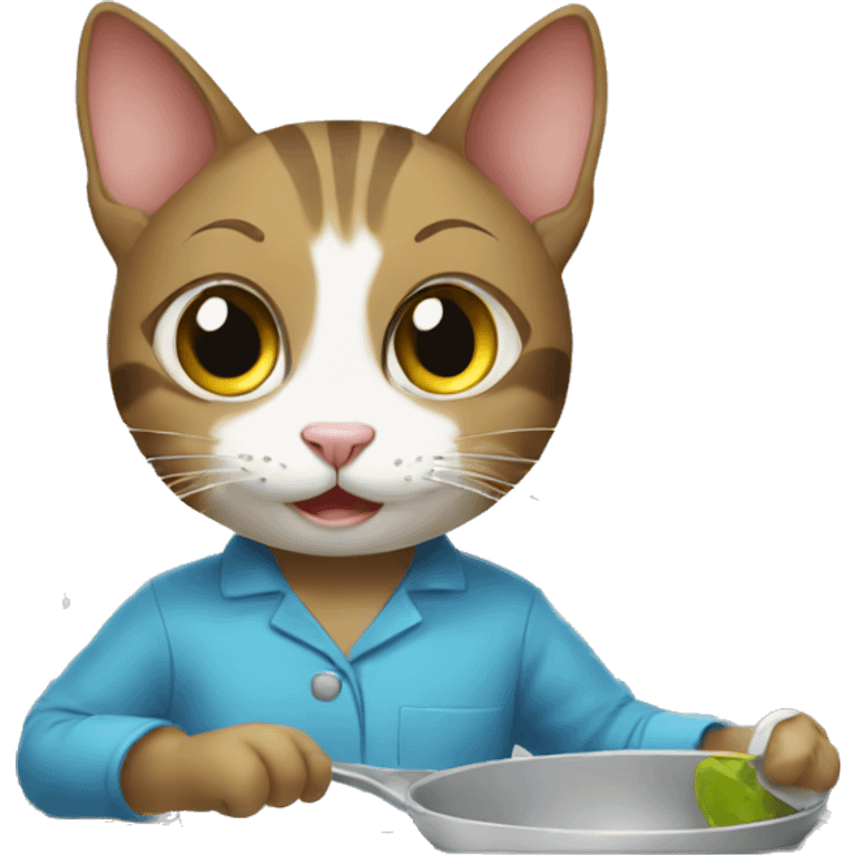 cat doing dishes emoji