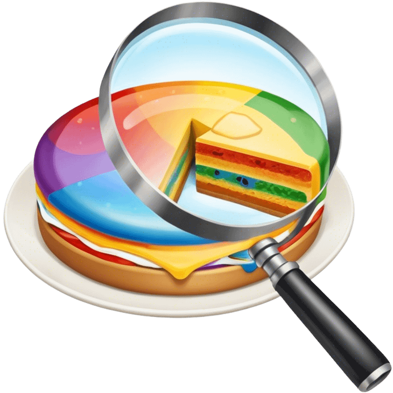 a rainbow meal and magnifier emoji