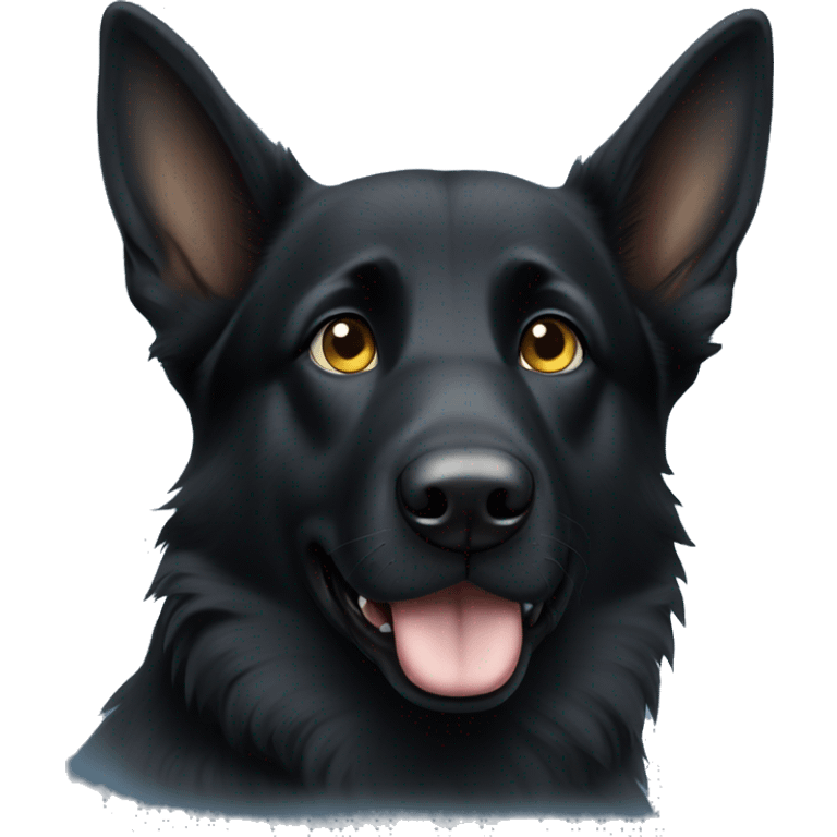 Black German shepherd dog, blue eye  emoji