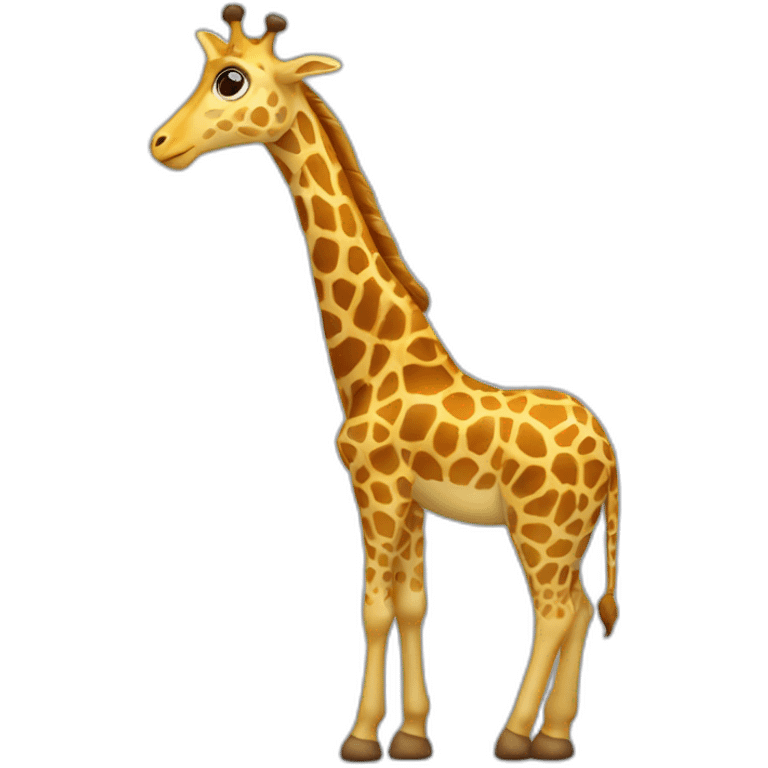 Chat sur une girafe emoji