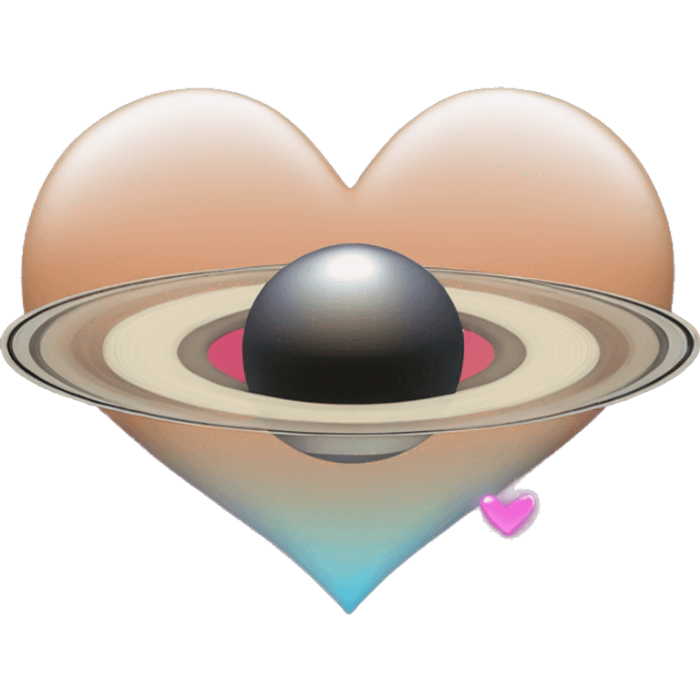 heart shape saturn with ring emoji