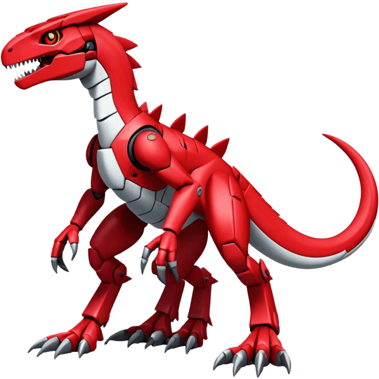  Cool Edgy Futuristic Red Digimon-Fakemon-Guilmon-Velociraptor-Mecha full body emoji