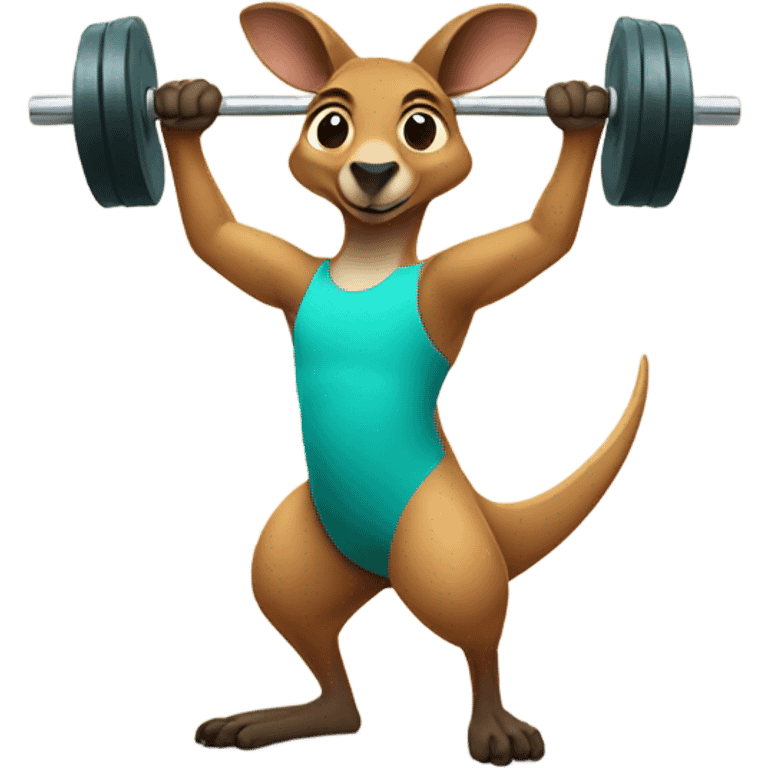 Kangaroo lifting weights emoji