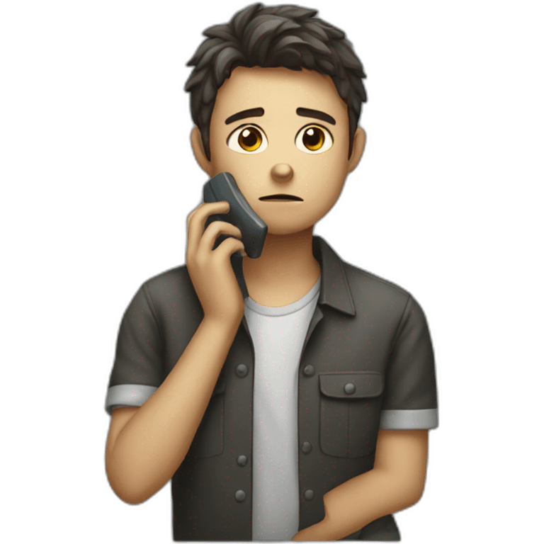 sad boy waiting for a call emoji