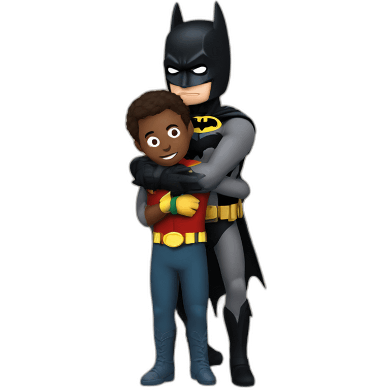 batman cuddling with robin emoji