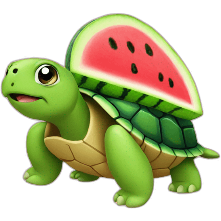 Turtle with a watermelon shell emoji