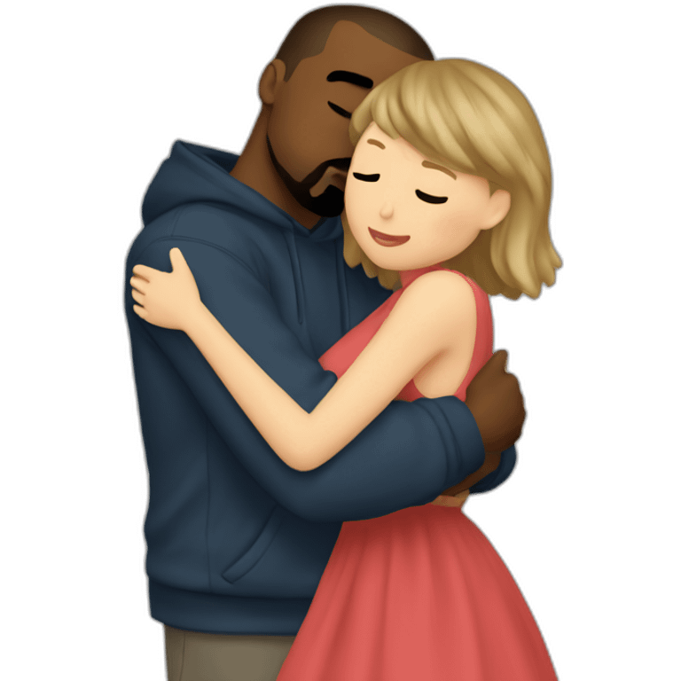 kanye west and taylor swift hug emoji