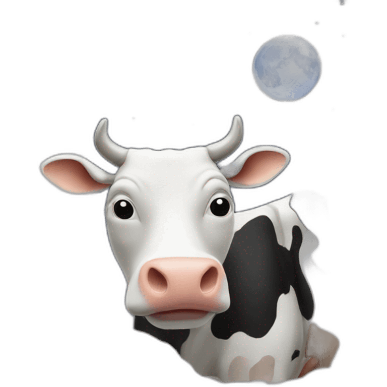 Cow on the moon emoji