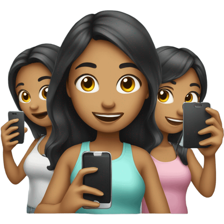 Girls with phone emoji