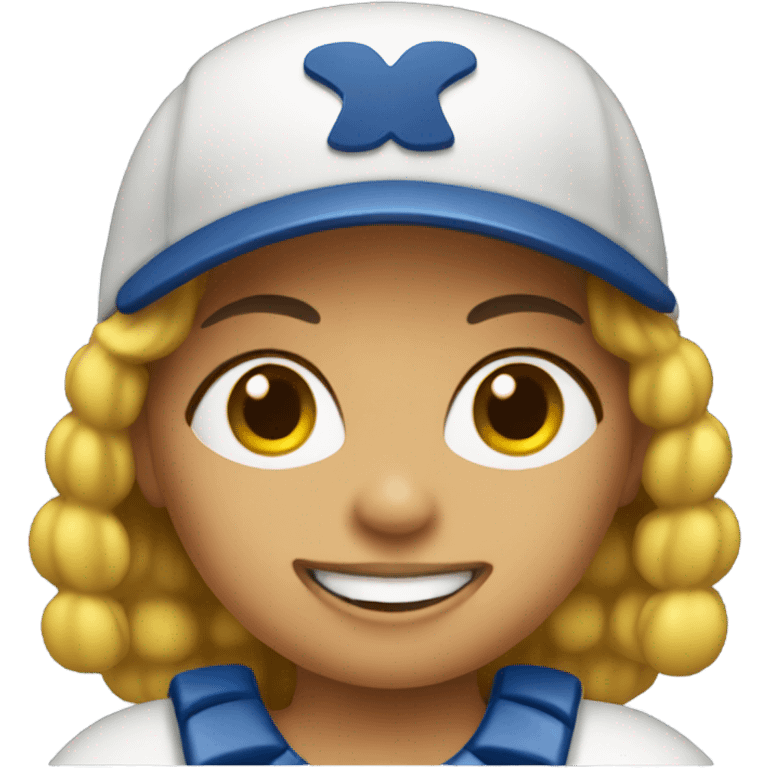 Woman playing softball  emoji