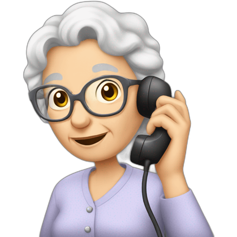 granny talking on phone emoji