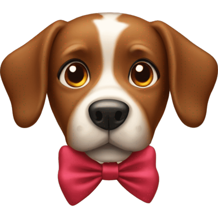 Brown dog with a bow emoji