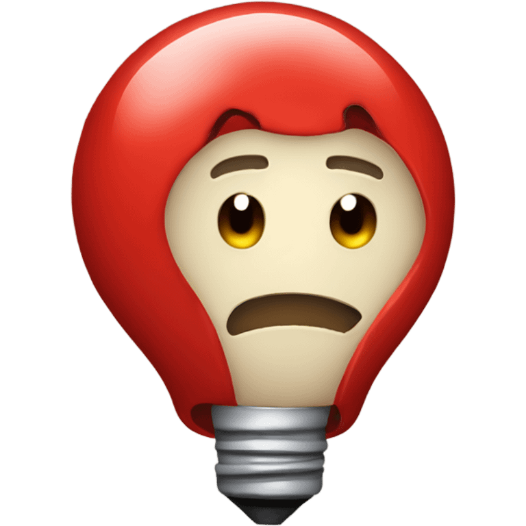 A red bulb bored emoji