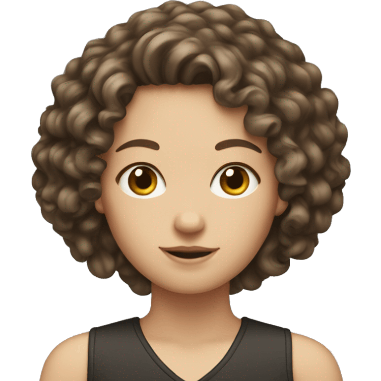 Brunette Long Curly white girl emoji