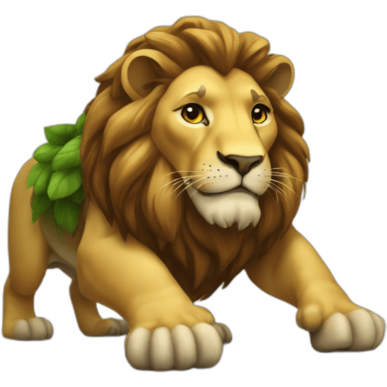 Lion sur tortue emoji