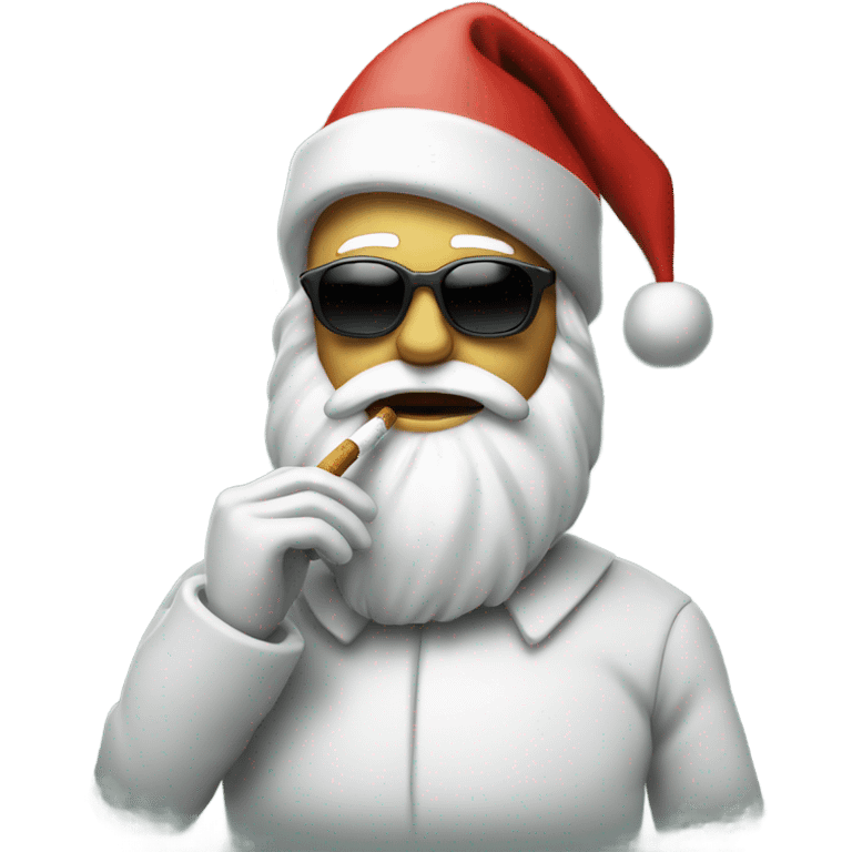 Santa smoking a cigarette looking cool as hell emoji