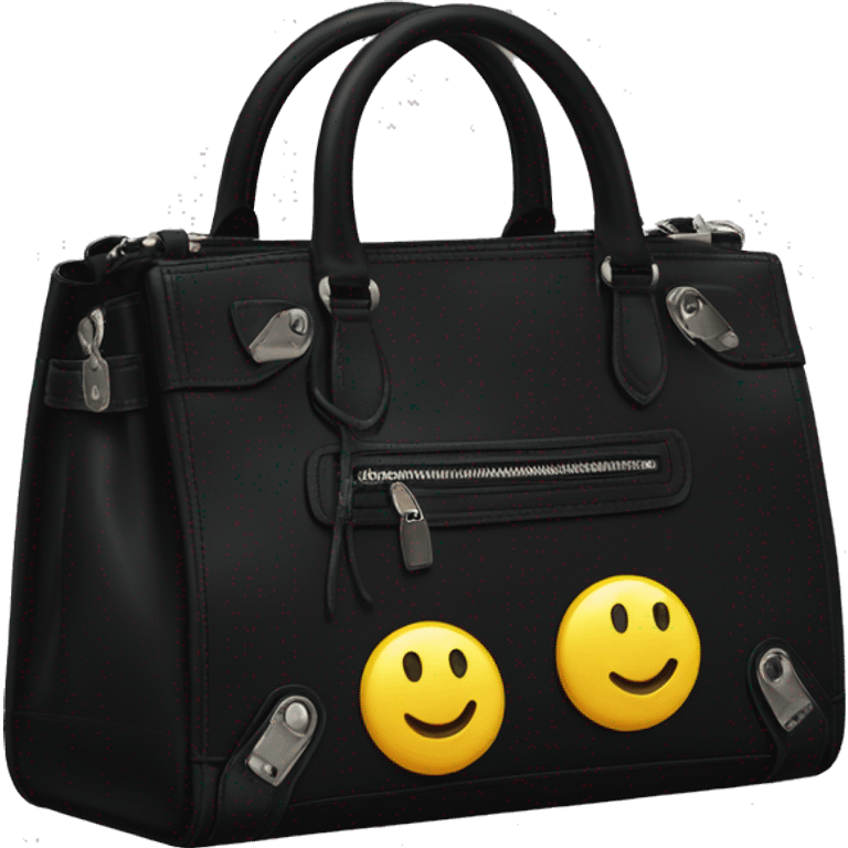 Black balenciaga city bag emoji