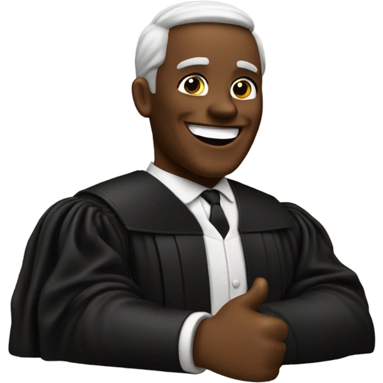 Black Judge giving two thumbs up emoji