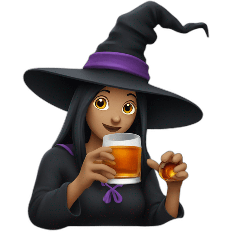 witch drinking hennessy emoji