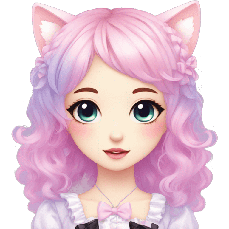 Gorgeous Edgy Kawaii Lolita Pastel Gradient Beautiful Anime Emo CatLady emoji