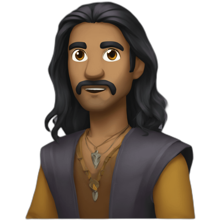 Sri Lankan dungeon master long dark hair  emoji