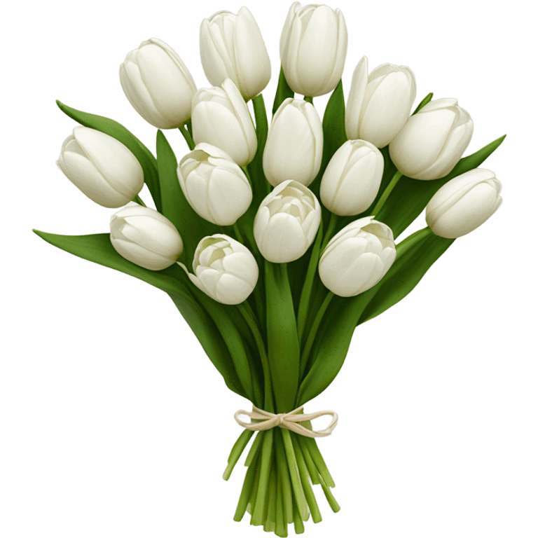 white tulip bouquet  emoji