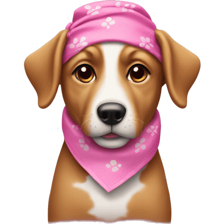 dog with a pink bandana  emoji