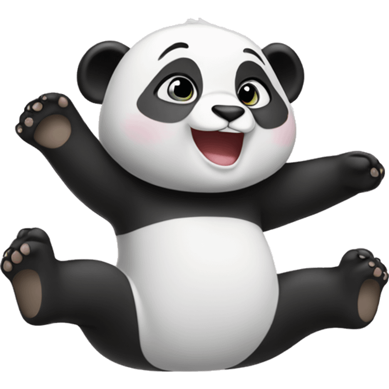 Baby panda stretching emoji