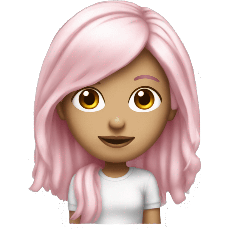 pink haired white girl short emoji