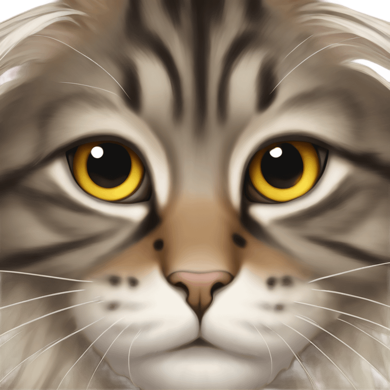 Maine Coon with slanted eyes emoji