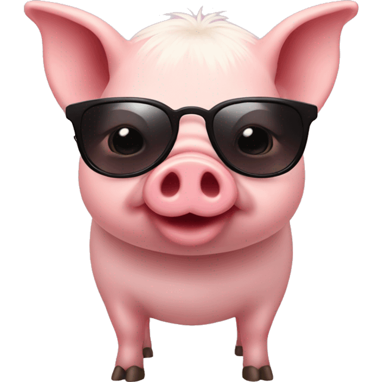 A pig with sunglasses with a tutu emoji