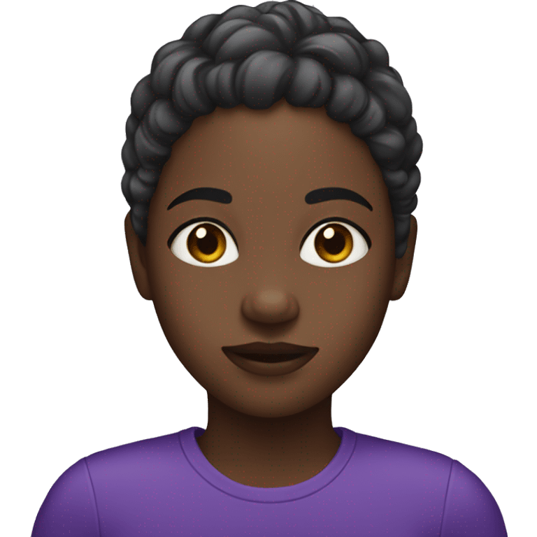 Black girl wearing purple  emoji