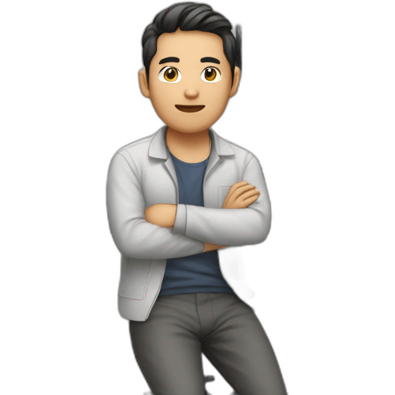 asian male developer with mac emoji