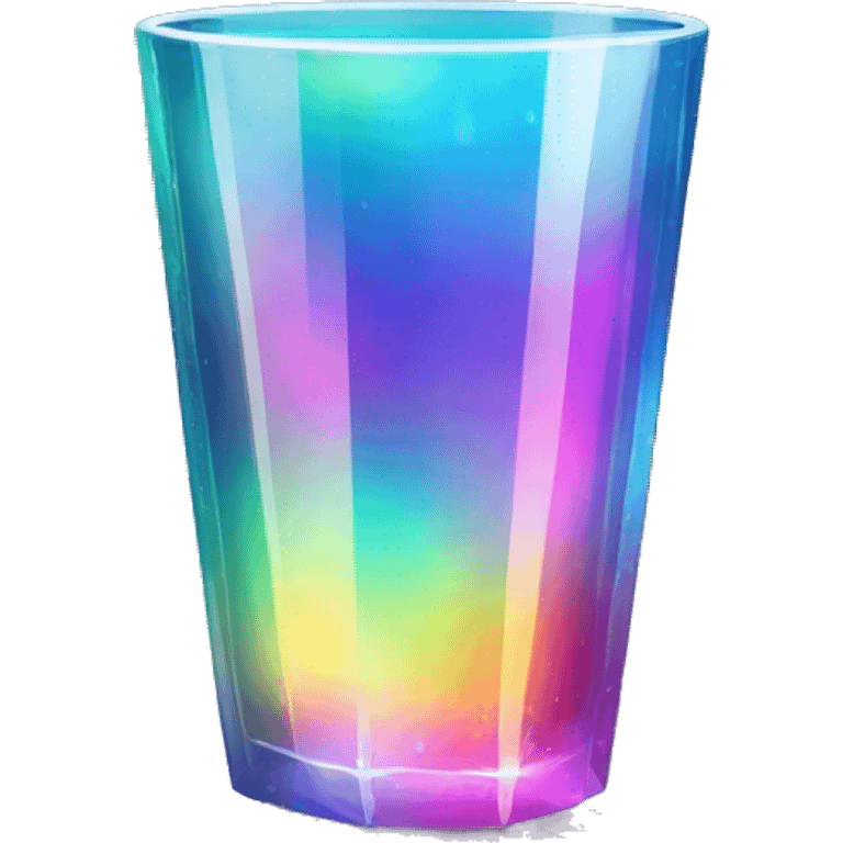 Sparkly glossy colorful iridescent glass crystal glass cup emoji