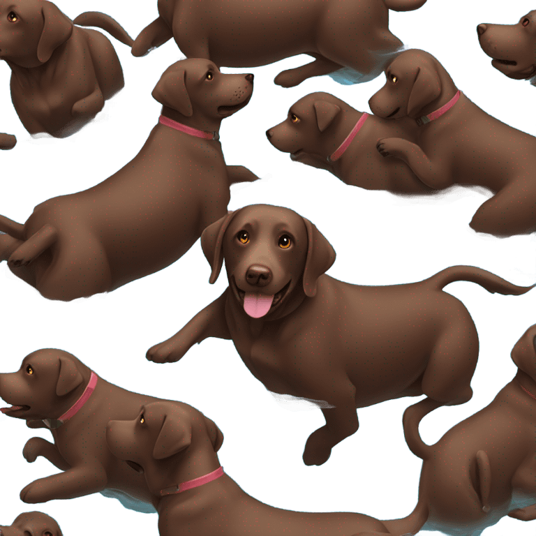 Chocolate lab swimming emoji