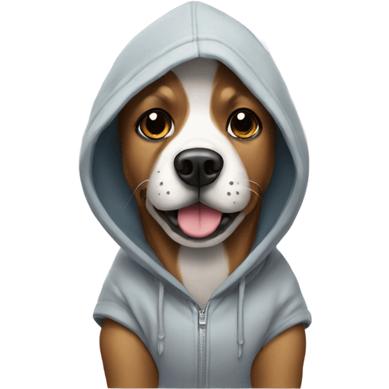 Dog wearing hoodie emoji