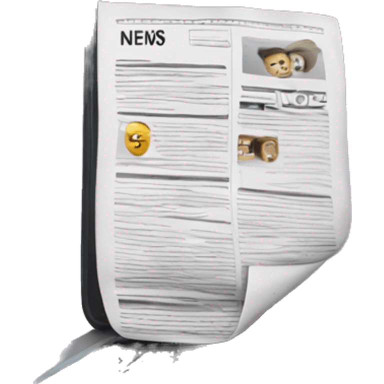 laptop with a news screen emoji