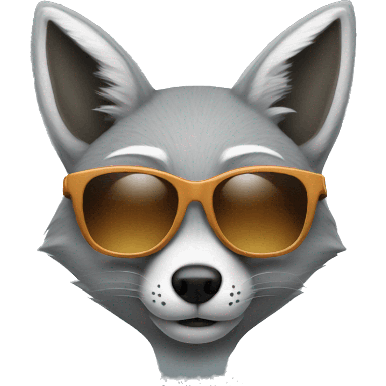 Grey fox with sunglasses  emoji